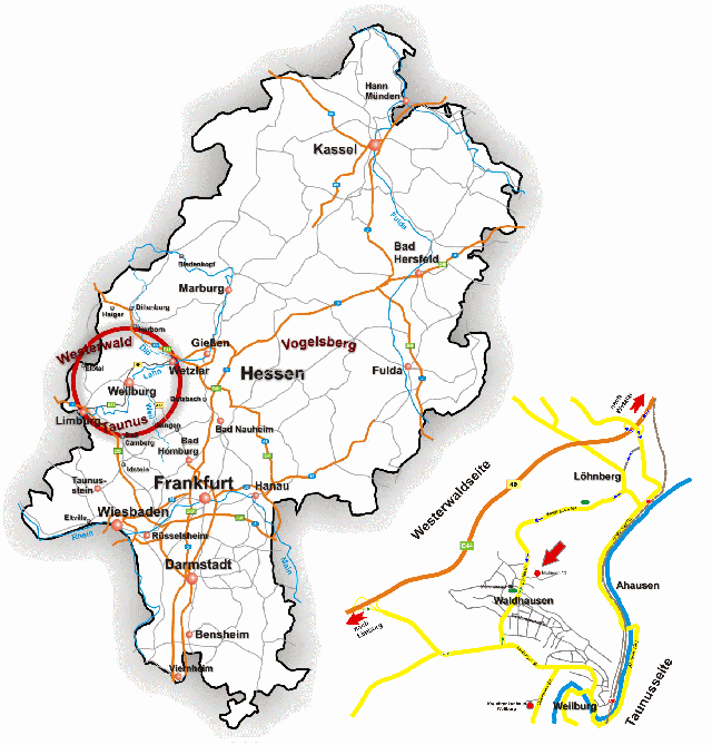 Hessenkarte mit Waldhausen